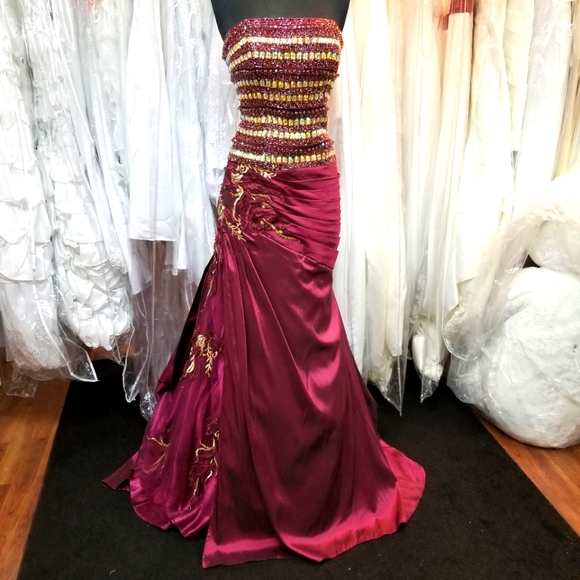 Couture Beaded Mermaid Gown - Picture 1 of 6